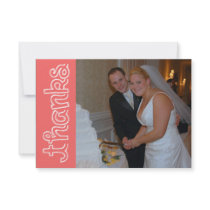 Thanks Chalk Lines Thank You Notecard (Coral) Custom Invitations