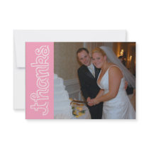 Thanks Chalk Lines Thank You Notecard (Pink) Custom Announcements