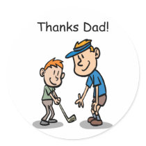 Thanks Dad! Golf Design Stickers