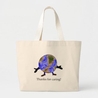 Thanks for Caring! Globe tote Canvas Bag