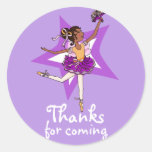 Thanks for coming ballerina girl birthday sticker