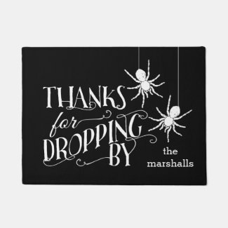 Thanks For Dropping By | Spooky Spider Halloween Doormat