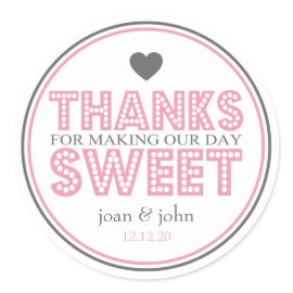 Thanks For Making Our Day Sweet (Pink / Gray) Sticker