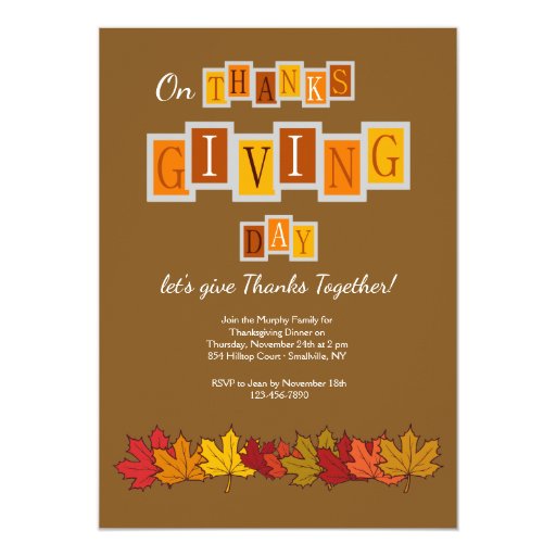 Thanks Giving Day Invitation 