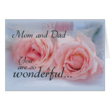 Thanks Mom and Dad, Wedding, Pink Rose Cards