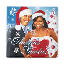 Thanks Santa! Barack and Michelle Magnet