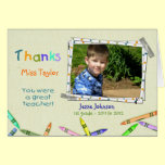 Thanks Teacher Custom Photo/Name Card cards