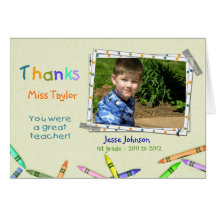 Thanks Teacher Custom Photo/Name Card