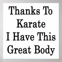 Thanks To Karate I Have This Great Body Posters