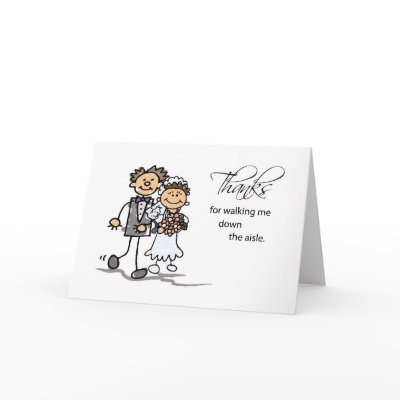 Thanks, Walking Me Down Aisle Wedding Stick Figure Card