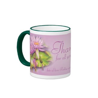 Thanks water lily mug mug