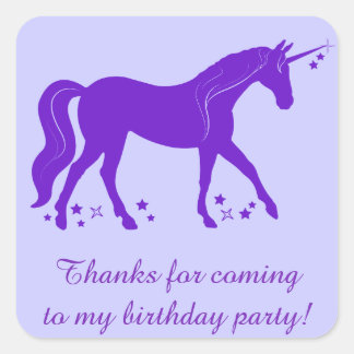 thank you for coming to my party unicorn stickers