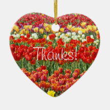 Thanks You're the Best! Oranment gifts Tulips Christmas Tree Ornaments