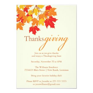 Thanksgiving 5x7 Paper Invitation Card