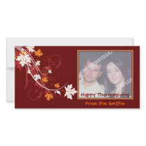 Thanksgiving autumn leaf-maple custom products photo card template