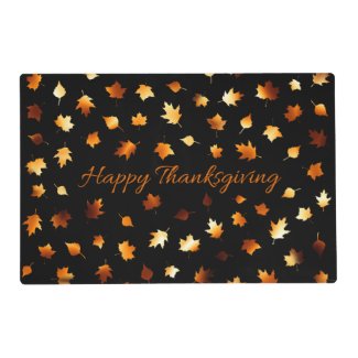 Thanksgiving Autumn Leaves Laminated Placemat
