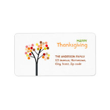 Thanksgiving Autumn Tree Custom Address Labels