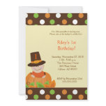 Thanksgiving Baby Pumpkin 5x7 Birthday Invitation