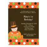Thanksgiving Baby Pumpkin 5x7 Birthday Invitation