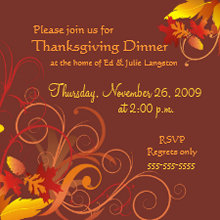 Thanksgiving Blessings - Dinner Invitation invitation