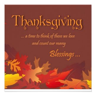 Thanksgiving Blessings - Dinner Invitation