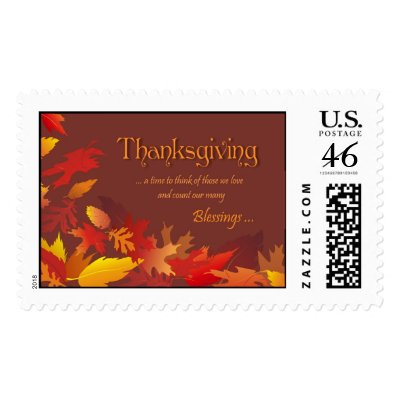 Thanksgiving Blessings Postage by SquirrelHugger