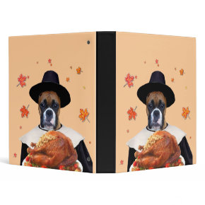 Thanksgiving boxer dog binder binder