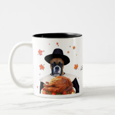 Thanksgiving Boxer dog mug mug