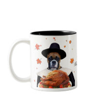 Thanksgiving Boxer dog mug