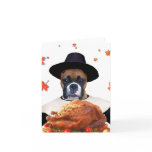 Thanksgiving boxer dog notecard