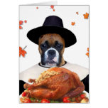 Thanksgiving boxer dog notecard