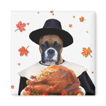 Thanksgiving boxer magnet
