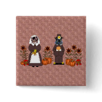 Thanksgiving Cats Button