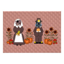 Thanksgiving Cats Custom Invitation