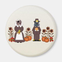 Thanksgiving Cats Fridge Magnet