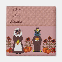 Thanksgiving Cats Fridge Magnets