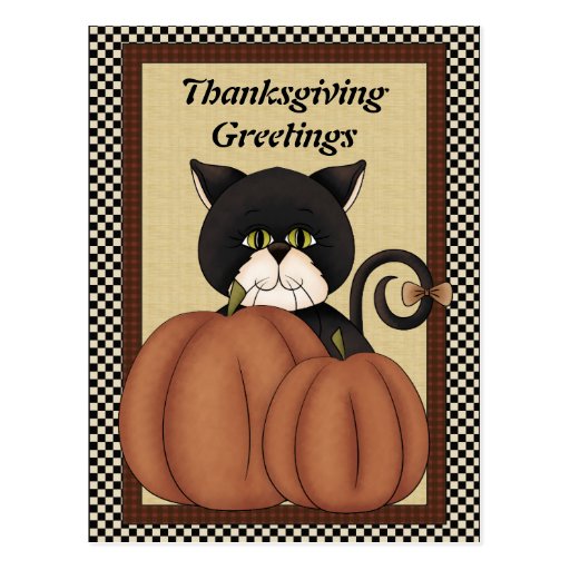 Thanksgiving Cats greeting postcard Zazzle