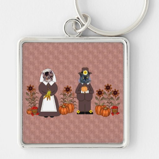 Thanksgiving Cats Keychains