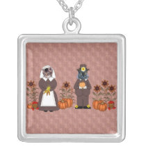 Thanksgiving Cats Personalized Necklace