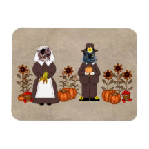 Thanksgiving Cats Vinyl Magnet