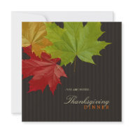 Thanksgiving Colorful Maple Leaves invitation invitation