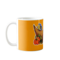 Thanksgiving Cornucopia Coffee Mug by kimmyklassickorner Thanksgiving Cornucopia Coffee Mug