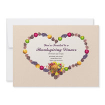 Thanksgiving Cornucopia Heart Dinner invitations