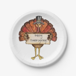 Thanksgiving Custom Paper Plates/Turkey 7 Inch Paper Plate