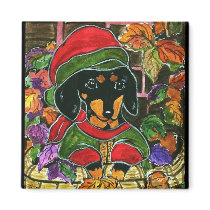 Thanksgiving Dachshund magnets by Art_by_Joanne Thanksgiving Dachshund magnets