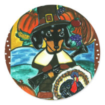 Thanksgiving Dachshund stickers by Dachshunds_by_Joanne Thanksgiving Dachshund stickers