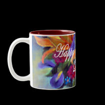 Thanksgiving Day Flowers & Pears Painting Mug