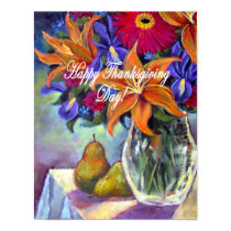 Thanksgiving Day Flowers & Pears Painting Poster posters by JUDERM Thanksgiving Day Flowers & Pears Painting Poster posters