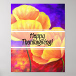 Thanksgiving Day Flowers & Poppy Painting - Multi Posters