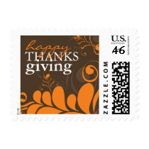 Thanksgiving Deco Leaves Swirls Holiday Stamps